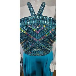 Clarisse Dress 3066 teal size 14 prom Sororities Evening Gown Formals